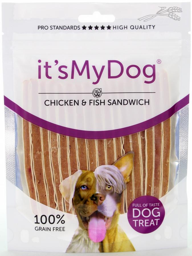 its my dog chicken & fish sandwich