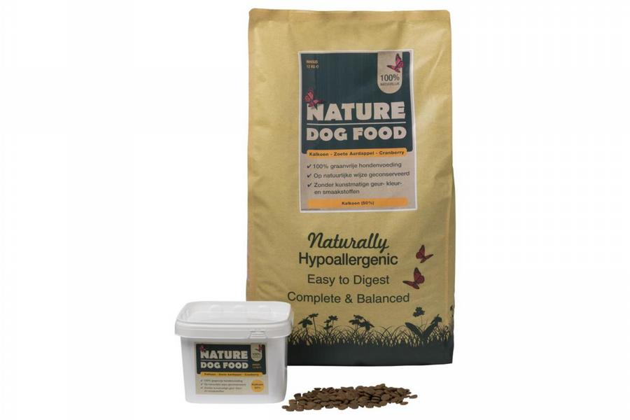 nature dog food  graanvrij-hondenvoer-kalkoen-brok-1200x800