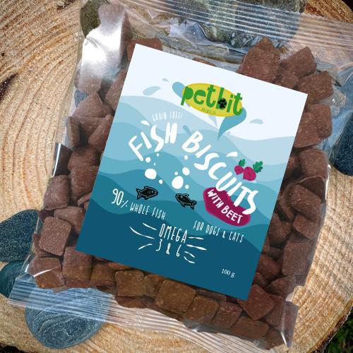 Petbit Fish Biscuits Beet