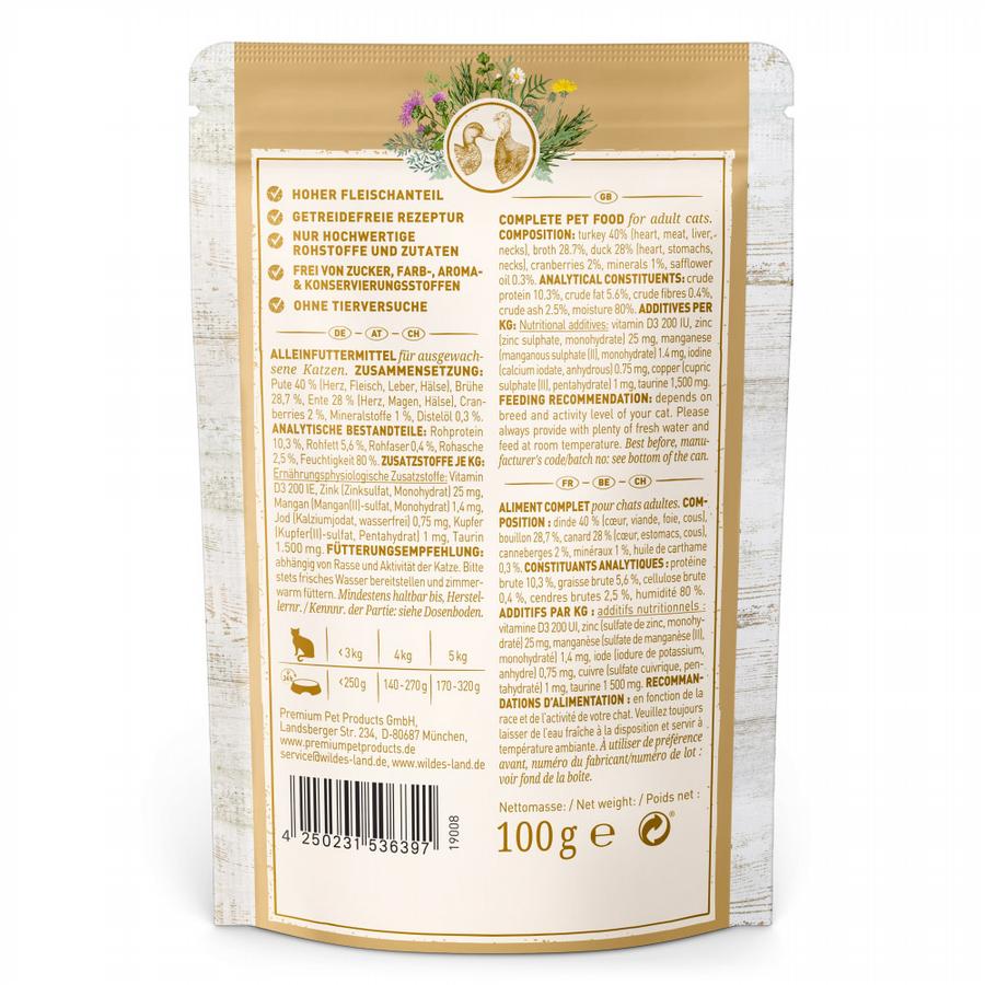 Wildes land Cat Pouch - Duck & Turkey with Cranberries3