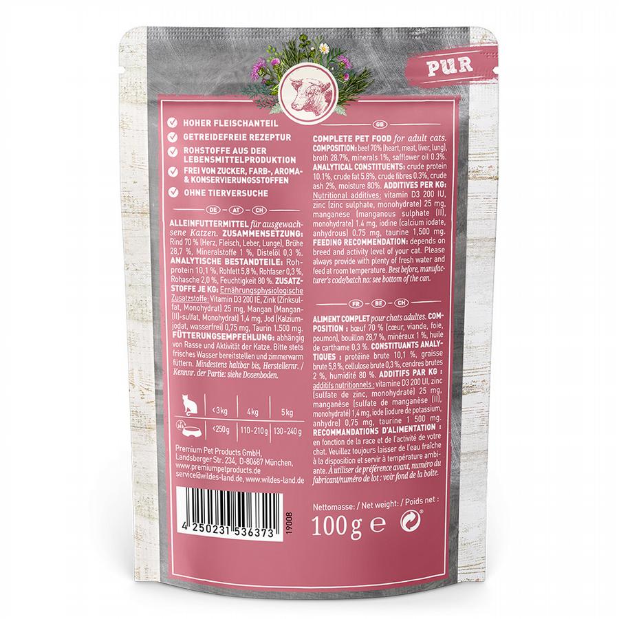 Wildes Land Cat Pouch Pure - Beef3