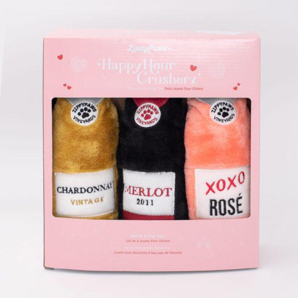 ZippyPaws Happy Hour Crusherz - Wine Three Pack Love