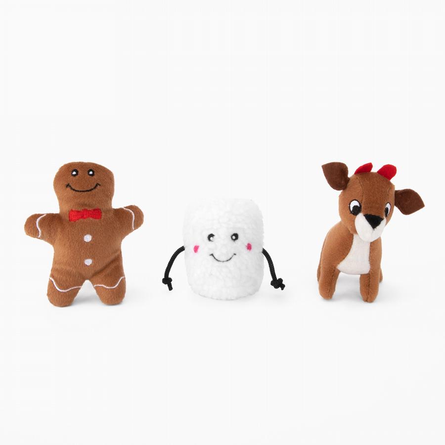 ZippyPaws Holiday Miniz 3-pack   Santa�s Friend