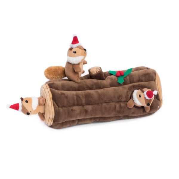 ZippyPaws Holiday Zippy Burrow Yule Log