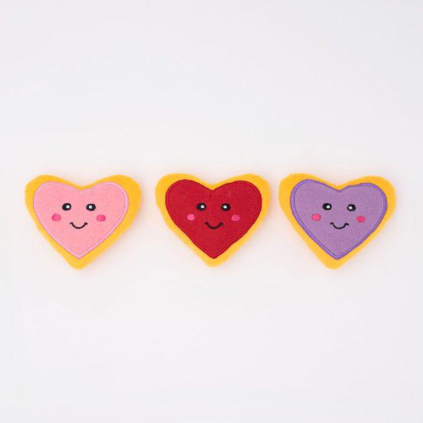 ZippyPaws Miniz 3-Pack - Heart Cookies
