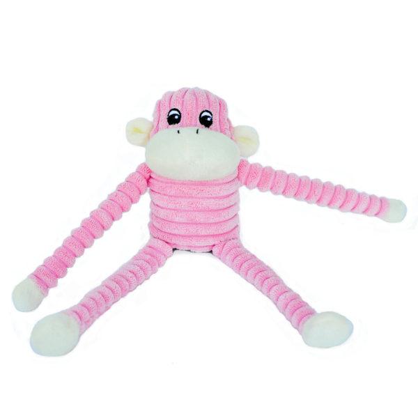 Zippypaws Spencer Crinkle Monkey S Pink2
